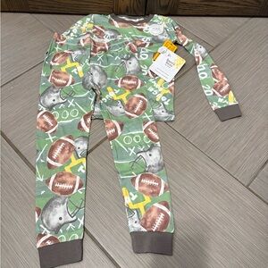 Burt's Bees Kids Organic Cotton Pajama Set - Green and Brown